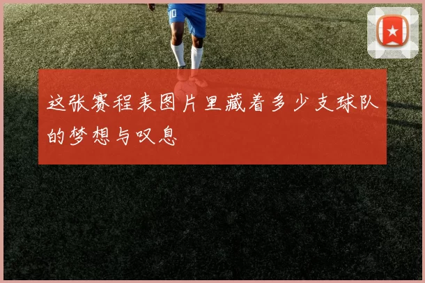 这张赛程表图片里藏着多少支球队的梦想与叹息